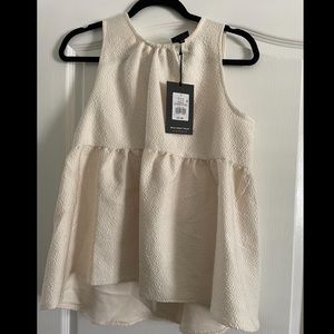 Who What Wear Cream Peplum Top, Size Small, NWT